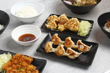Freshly cooked Japanese food called Fried Gyoza