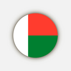 Country Madagascar. Madagascar flag. Vector illustration.