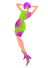 Fashion girl. model. paper doll