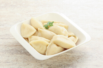Russian traditional Vareniki - dumplings with potato