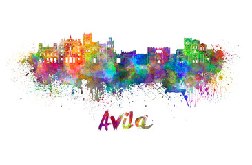 Avila skyline in watercolor