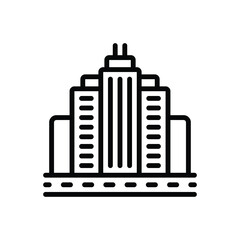 Fototapeta premium Black line icon for city town