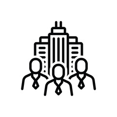 Black line icon for employers