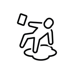 Black line icon for fell tumble