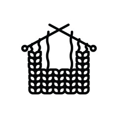Black line icon for knitting