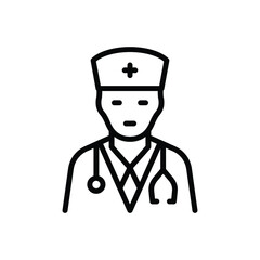 Black line icon for practitioners