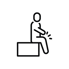 Black line icon for pain