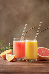 fresh orange and grapefruit juices