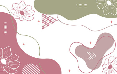 Cute Nature Floral Flower Minimalist Girly Abstract Background Wallpaper