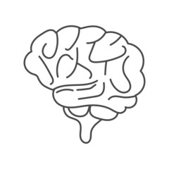 hand drawn illustration of human brain organ suitable for educational purposes in schools as well as coloring books for children