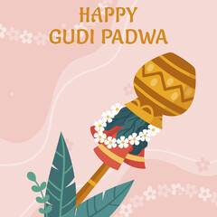 Vector illustration of Gudi Padwa ( Lunar New Year ) celebration of India.
