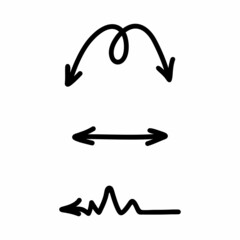 A set of linear arrows, hand-drawn pointers on a white background.