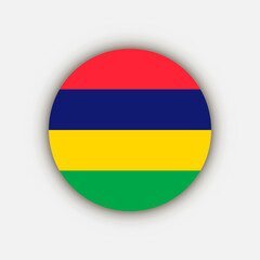 Country Mauritius. Mauritius flag. Vector illustration.