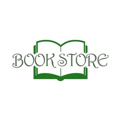 Book store Logo. Open book icon isolated on white background