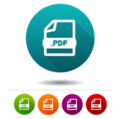 Document file icon. Download PDF symbol sign. Web Button.