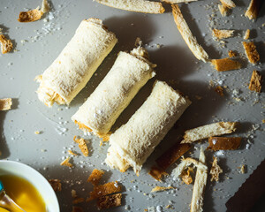 French Rolled Toasts with Strawberry 