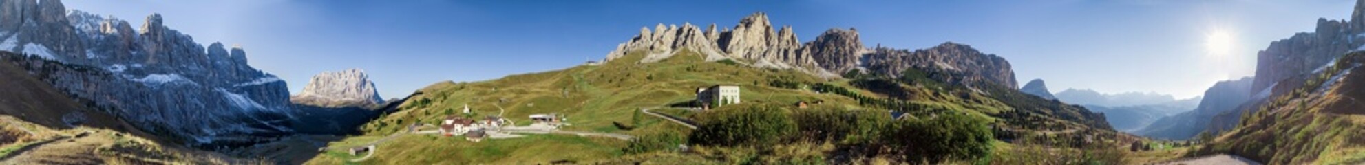 Dolomiten Grödner Joch Panorama 360