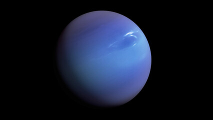 Surface of Neptune planet isolated on black space. 8k resolution realistic 3d illustration wallpaper
