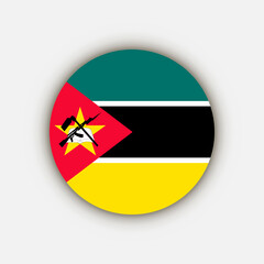 Country Mozambique. Mozambique flag. Vector illustration.