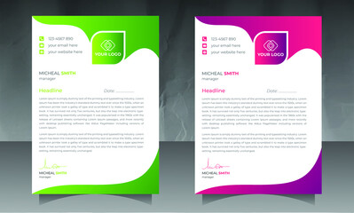 Modern & Professional business style letterhead design template in A4 size.
Minimal informative and newsletter magazine poster flyer brochure design
letterhead design in red, yellow, green, and blue