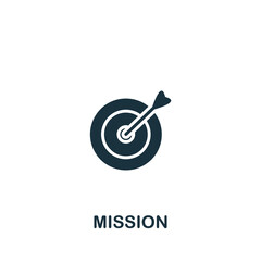 Mission icon. Monochrome simple icon for templates, web design and infographics