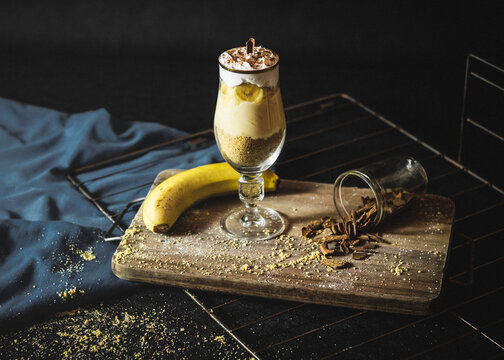Banoffe Pie on Glass