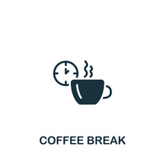 Coffee Break icon. Monochrome simple icon for templates, web design and infographics