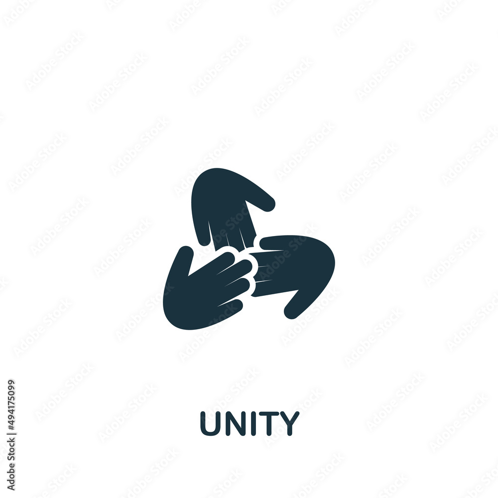 Poster unity icon. monochrome simple icon for templates, web design and infographics