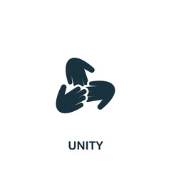 Unity icon. Monochrome simple icon for templates, web design and infographics