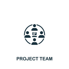 Project Team icon. Monochrome simple icon for templates, web design and infographics