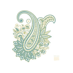 Damask paisley isolated vector floral ornament