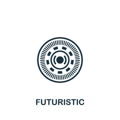 Futuristic icon. Monochrome simple icon for templates, web design and infographics