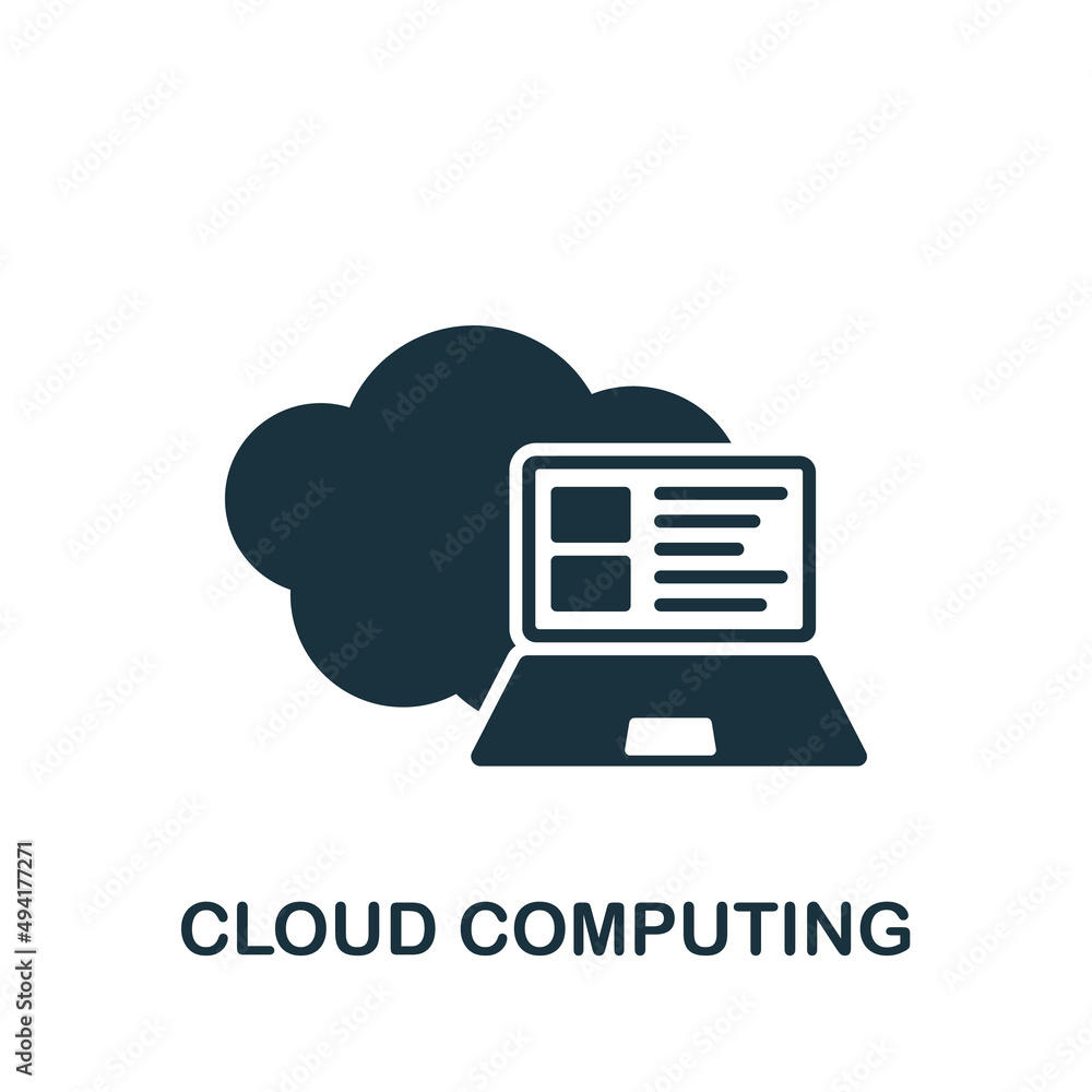 Poster cloud computing icon. monochrome simple icon for templates, web design and infographics