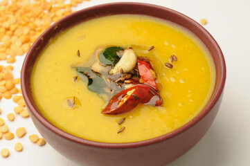 yelllow lentil soup, or Indian daal