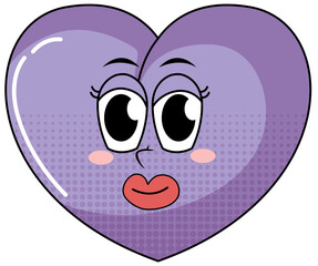Heart cartoon character on white background