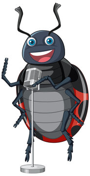 A ladybug singer cartoon character isolated