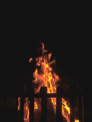 Fototapeta na wymiar fire burning in a fireplace