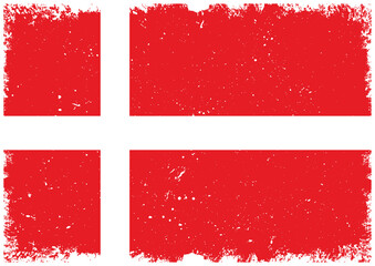 Illsutrated of Denmark grunge flag