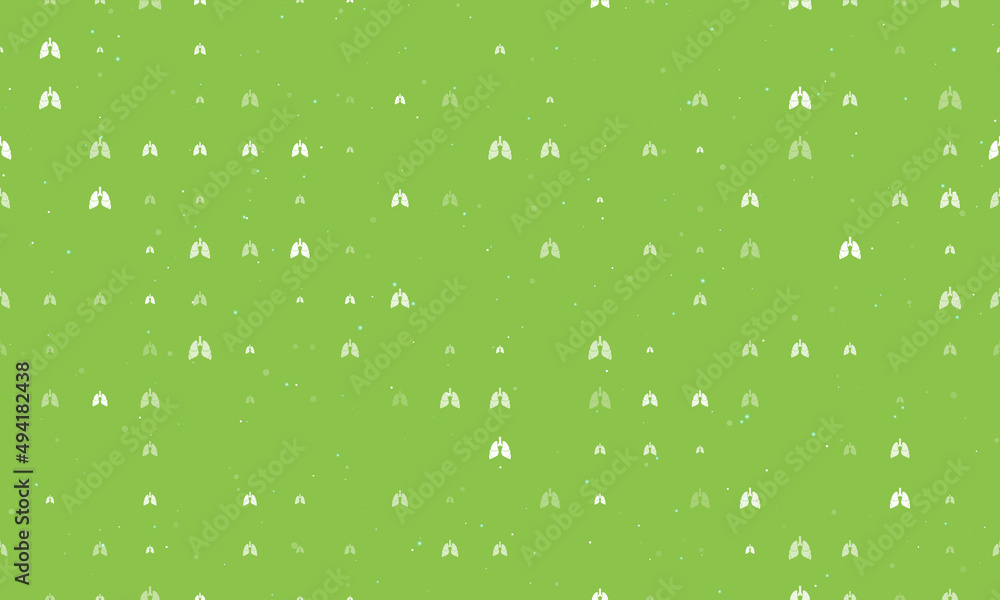 Poster seamless background pattern of evenly spaced white lungs symbols of different sizes and opacity. vec