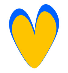 Symbol two hearts of Ukraine blue and yellow. Patriotism. National flag.