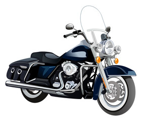 Classic old-fashioned motorcycle on a white background. Vector illustration. © StanMikov 