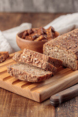 Fototapeta na wymiar Homemade rye bread with seeds