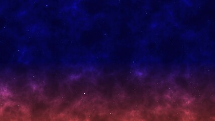 Abstract digital particle on abstract blue and red sky background