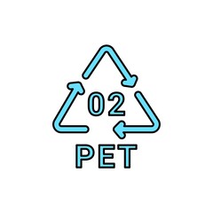 Plastic recycling code PET 01 line icon. Consumption code polyethylene.