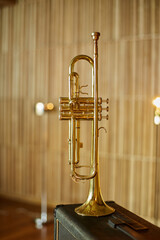 trumpet on music practice room 