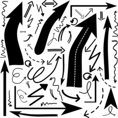 Set of arrows Doodle design elements on white background For banner web infographic or concept design Vector illustration EPS 10