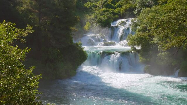 Skradinski buk the most popular waterfall in Krka National Park.