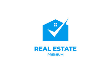 Real estate with checklist icon logo design vector template