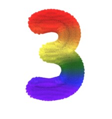 Fluffy Rainbow Themed Font Number 3