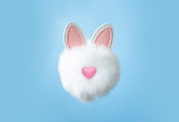 easter symbol on a blue background, the image of a rabbit